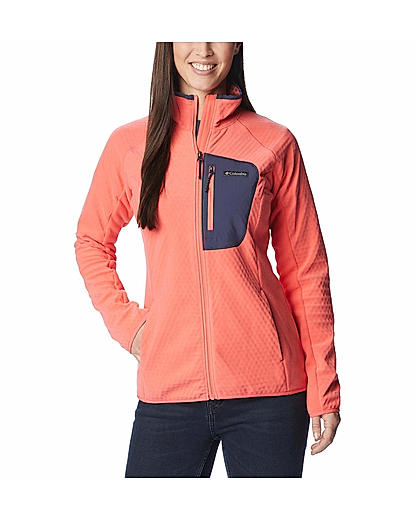 Columbia Women Pink W Outdoor Tracks Full Zip Fleece 