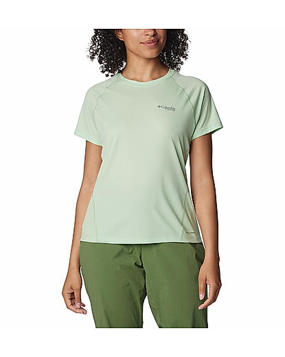 Columbia Womens Green Omni-Wick Cirque River Short Sleeve Crew Tshirt