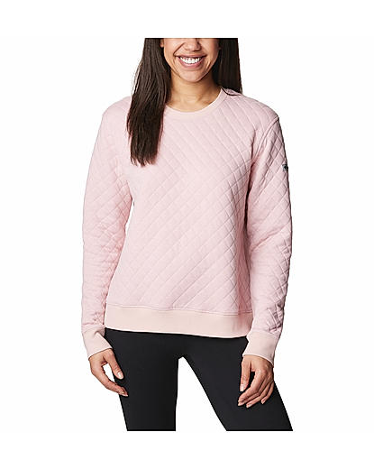 Columbia Women Pink Lodge Quilted Crew Fleece 