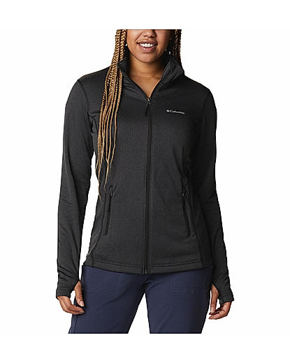 Columbia Women Black W Park View Grid Fleece Full Zip Fleece (Sun Protection)