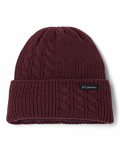 Columbia Womens Maroon Agate Pass Cable Knit Beanie