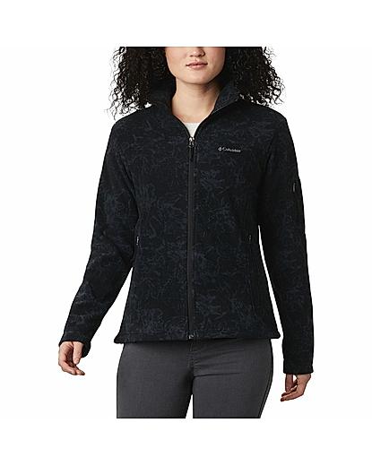 Columbia Women Black Fast Trek Printed Jacket 