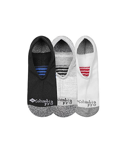 Columbia Men Multi PFG Accent Stripe Eclipse Liner Socks (Pack of 3) (Not Returnable)