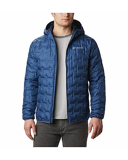 Columbia Men Navy Blue Delta Ridge Down Hooded Jacket