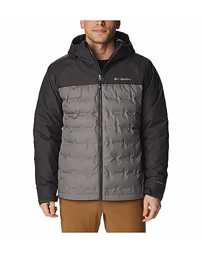 Columbia Men Grey Grand Trek II Down Hooded Jacket 