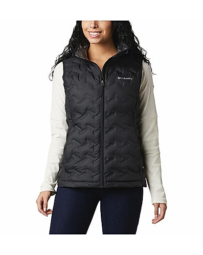 Columbia Women Black Delta Ridge Down Vest Jacket 