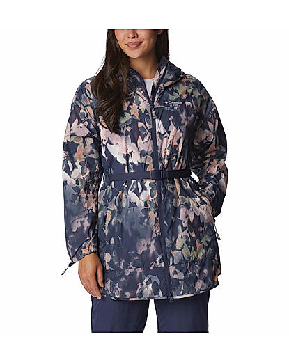 Columbia Women Blue Parkette Long Wind Jacket (Sun Protection)