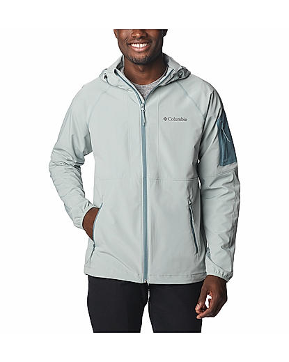 Columbia Men Green Tall Heights Hooded Softshell Jacket 