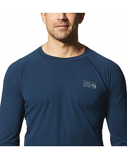 Mountain Hardwear Men Navy Mountain Stretch Long Sleeve Thermal Wear (Anti-odor Baselayer)