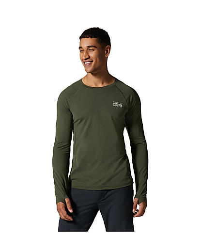 Mountain Hardwear Men Green Mountain Stretch Long Sleeve Thermal Wear (Anti-Odor Baselayer)