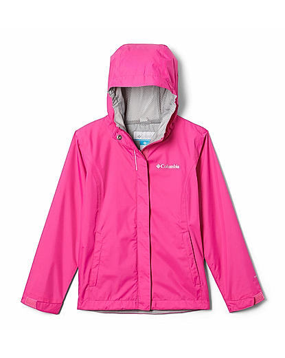 Columbia Kids Girls Pink Omni-Tech Arcadia Rain Jacket