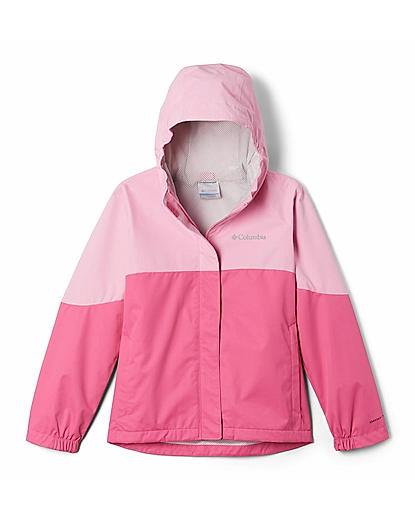 Columbia Kids Girls Pink Omni-Tech Hikebound Rain Jacket