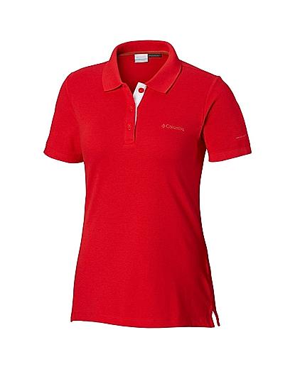 Columbia Women Red Cascade Range Solid Polo