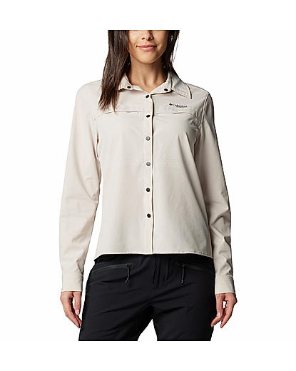 Columbia Womens Beige Omni-Shade Summit Valley  Long Sleeve Shirt