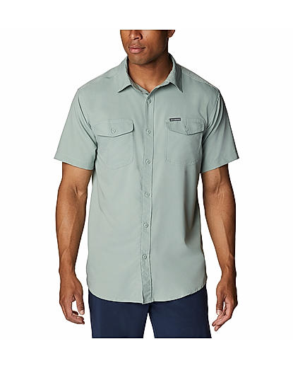 Columbia Men Green Utilizer II Solid Short Sleeve Shirt