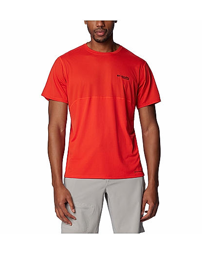 Columbia Mens Orange Omni-Wick Cirque River Short Sleeve Crew Tshirt