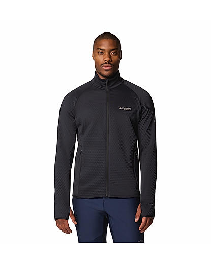 Columbia Mens Black Omni-Heat Helix Crystal Leaf Omni-Heat Helix Full Zip Fleece Jacket