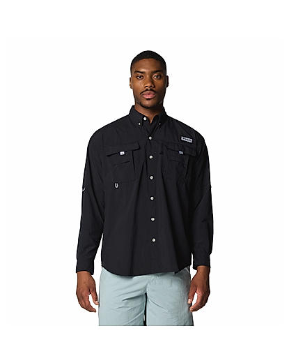 Columbia Mens Black Omni-Shade Bahama II Long Sleeve Shirt