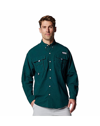 Columbia Mens Green Omni-Shade Bahama II Long Sleeve Shirt