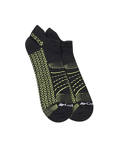 Columbia Men Black Mapped Brr No-Show Lightweight Socks (Pack of 2)