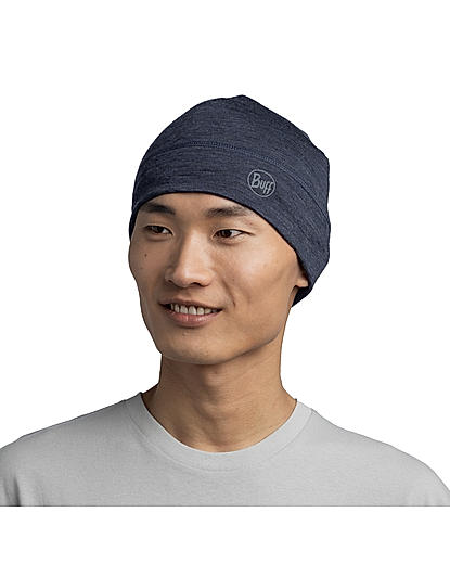 Buff Unisex Blue Merino Lightweight Beanie Solid Night