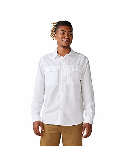 Mountain Hardwear Men White Canyon Long Sleeve Shirt