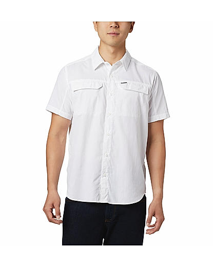 Columbia Men White Silver Ridge 2.0 Short Sleeve Shirt (Sun Protection)