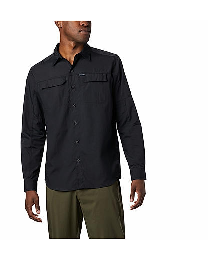 Columbia Mens Black Omni-Wick Silver Ridge2.0  Long Sleeve Shirt