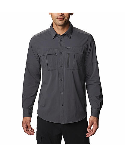 Columbia Men Grey Newton Ridge Long Sleeve Shirt 
