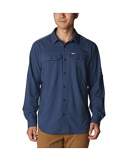 Columbia Men Navy Blue Silver Ridge Lite Long Sleeve Shirt