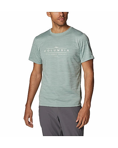 Columbia Men Green Zero Rules Short Sleeve Graphic T-Shirt 