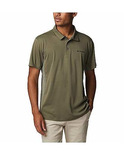 Columbia Men Green Zero Ice Cirro-Cool Polo T-Shirt (Sun Protection)