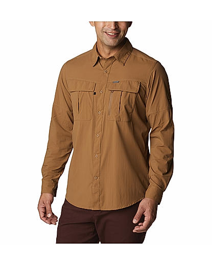 Columbia Men Brown Newton Ridge II Long Sleeve Shirt 