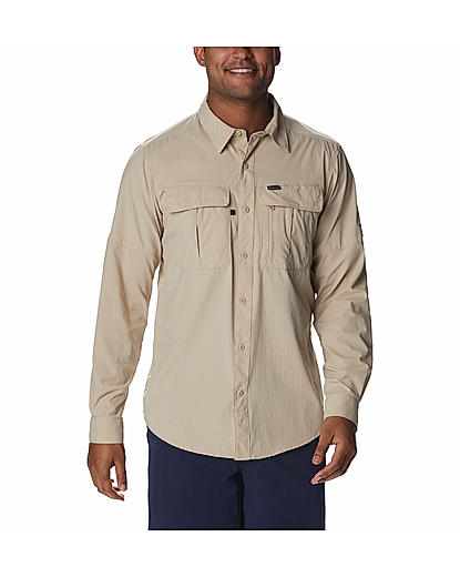 Columbia Men Beige Newton Ridge II Long Sleeve Shirt 