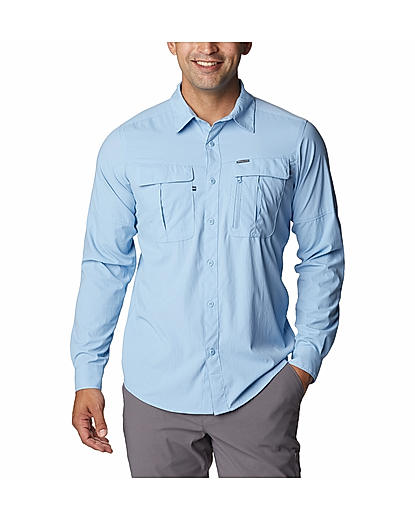 Columbia Men Blue Newton Ridge II Long Sleeve Shirt 
