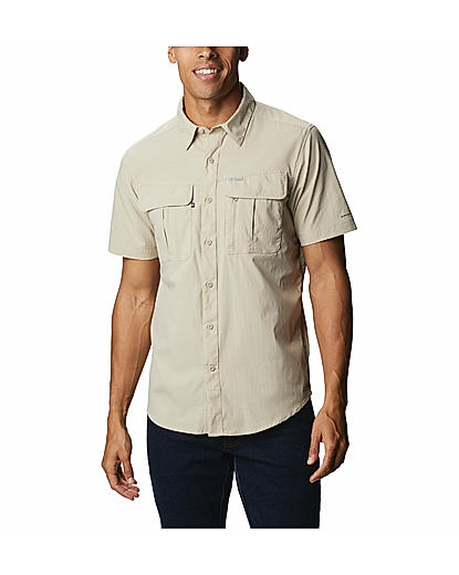 Columbia Men Beige Newton Ridge Short Sleeve Shirt 