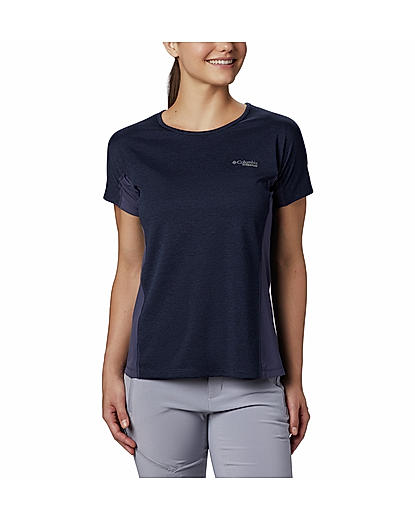 Columbia Women Navy Blue W Irico Knit Short Sleeve T-Shirt 