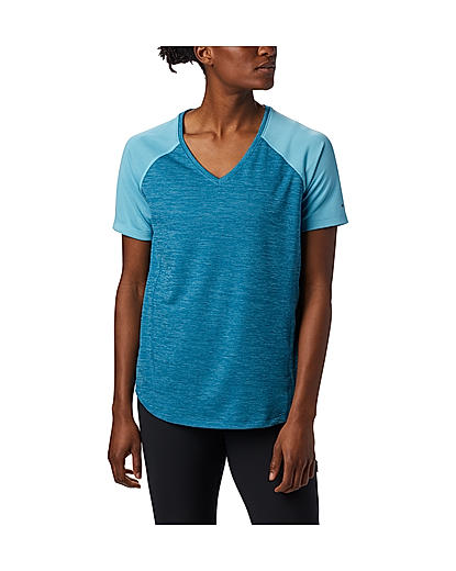 Columbia Women Blue Bryce Peak Short Sleeve T-Shirts 