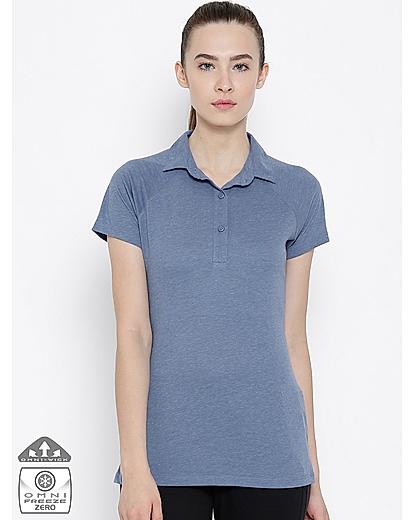 Columbia Women Blue Silver Ridge Zero Polo T-Shirt