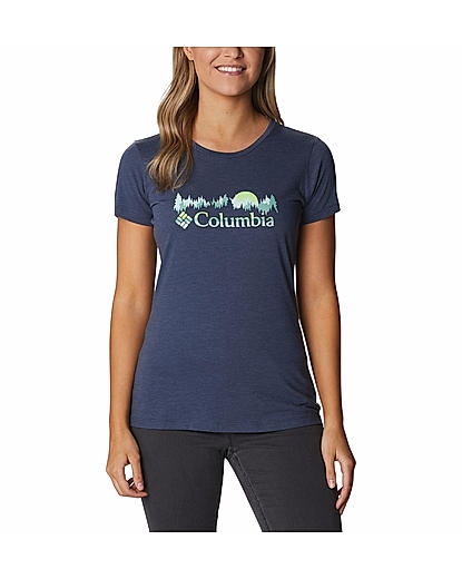 Columbia Women Navy Blue Daisy Days Short Sleeve Graphic T-Shirt 
