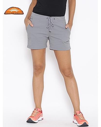 Columbia Women Grey Anytime Outdoor Shorts (Sun Protection)