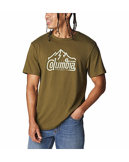 Columbia Men Olive Path Lake Graphic T-Shirt II 