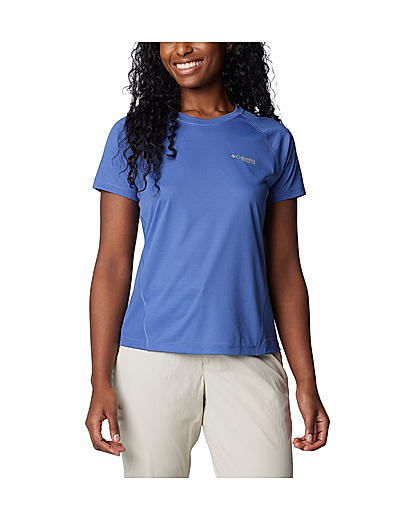 Columbia Womens Blue Omni-Wick Cirque River Short Sleeve Crew Tshirt