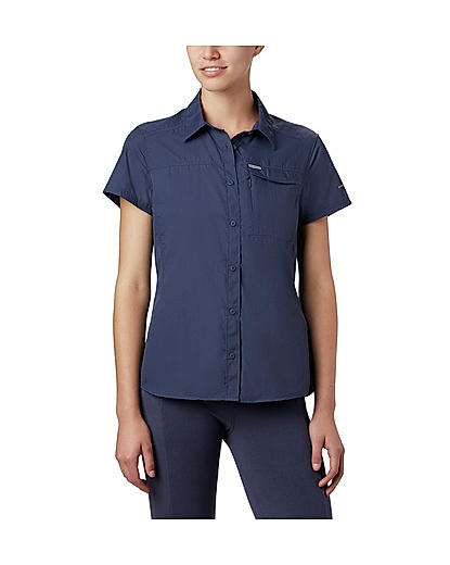 Columbia Women Blue Silver Ridge 2.0 Short Sleeve Shirt (Sun Protection)