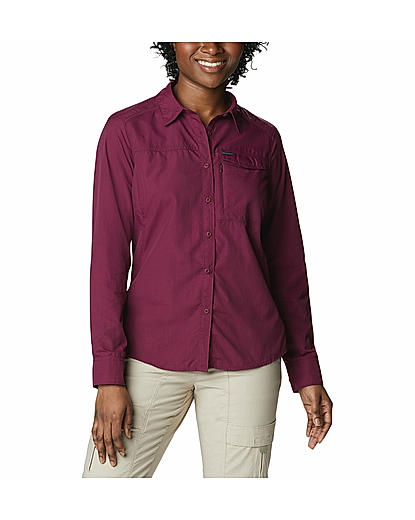 Columbia Women Purple Silver Ridge 2.0 Long Sleeve Shirt (Sun Protection)