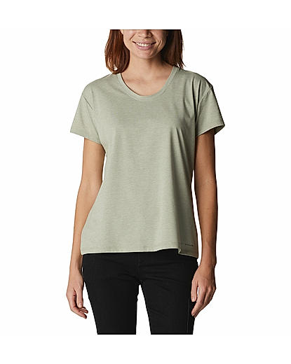 Columbia Women Green Sun Trek Short Sleeve T-Shirt (Sun Protection)