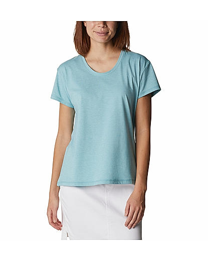 Columbia Women Blue Sun Trek Short Sleeve T-Shirt (Sun Protection)