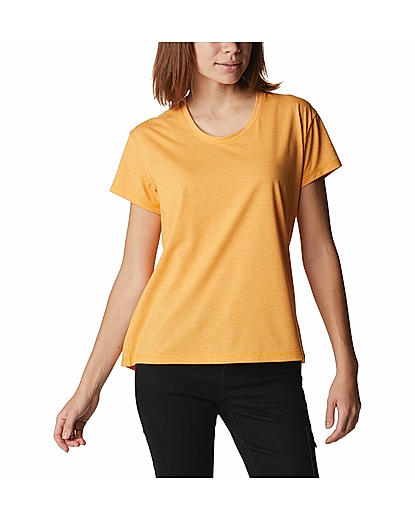 Columbia Women Yellow Sun Trek Short Sleeve T-Shirt (Sun Protection)