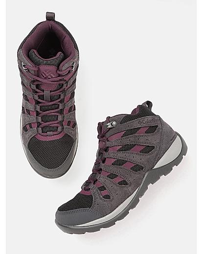 Columbia Women Black Redmond V2 Mid Hiking & Trekking Shoes (Water Repellent)