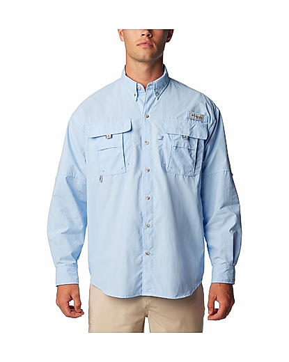 Columbia Mens Blue Omni-Shade Bahama II Long Sleeve Shirt